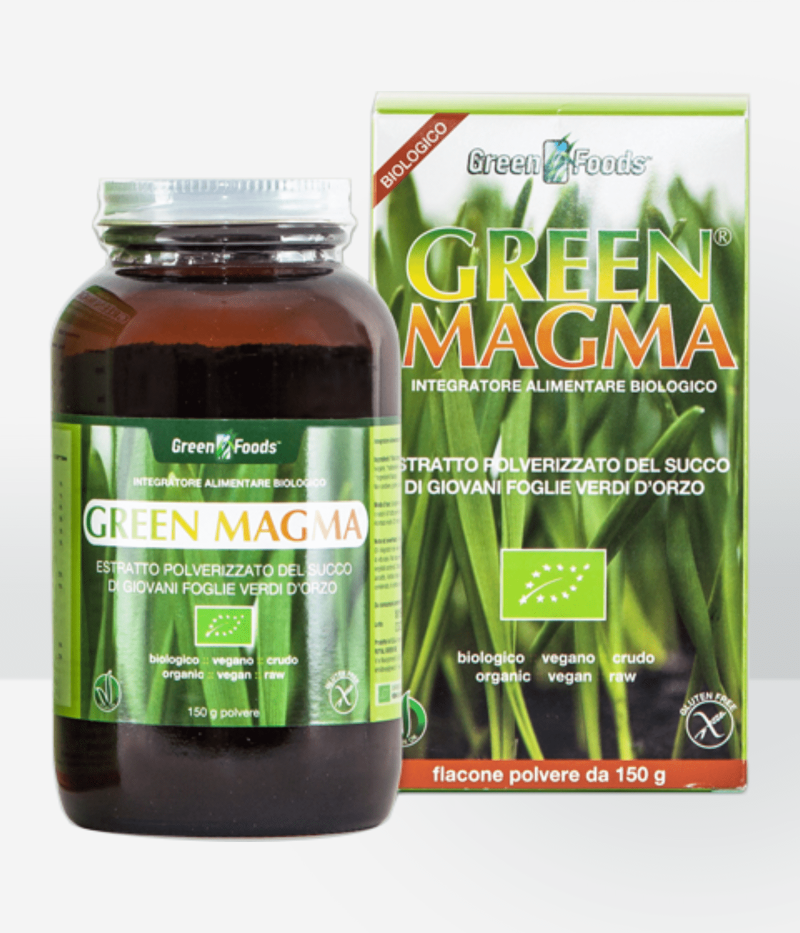 Green Magma Erba d'Orzo Succo Crudo in Polvere 150 grammi